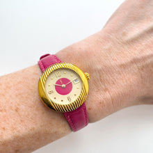 Load image into Gallery viewer, Vintage 90s Gold-Plated Yves Saint Laurent Ladies&#39; Quartz Watch with Pink Leather Strap - Boxed
