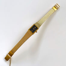 Load image into Gallery viewer, 1990s Ladies&#39; Gold-Plated Seiko Quartz Watch with Black Rectangular Dial
