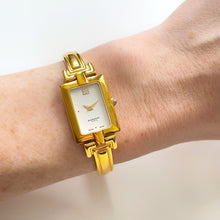 Load image into Gallery viewer, Vintage 1990s Gold-Plated Ladies&#39; Givenchy Bangle Quartz Watch with Rectangular Dial
