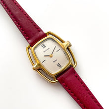 Load image into Gallery viewer, Rare Vintage 1970s Ladies&#39; Dior x Bulova Collection Mechanical Watch with Red Leather Strap
