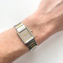 Load image into Gallery viewer, Vintage 90s Yves Saint Laurent Ladies&#39; Tank-Style Quartz Watch with Two-Tone Bracelet
