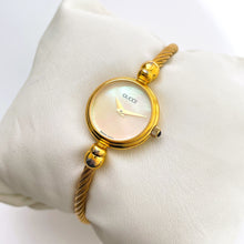 Load image into Gallery viewer, Vintage Ladies&#39; Gold-Tone Gucci Bangle Quartz Watch with Mother of Pearl Dial
