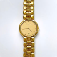 Load image into Gallery viewer, Vintage Gold-Plated Christian Dior Unisex Quartz Watch with Octagon Dial
