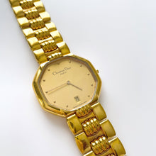 Load image into Gallery viewer, Vintage Gold-Plated Christian Dior Unisex Quartz Watch with Octagon Dial
