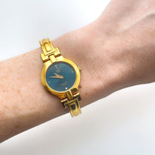 Load image into Gallery viewer, Vintage 1990s Gold-Plated Ladies&#39; Givenchy Bangle Watch with Blue Dial and Quartz Movement
