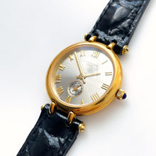 Load image into Gallery viewer, Vintage 1990s Gold-Plated Ladies&#39; Givenchy &#39;Griffe&#39; Quartz Watch with Black Leather Strap
