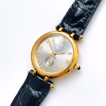 Load image into Gallery viewer, Vintage 1990s Gold-Plated Ladies&#39; Givenchy &#39;Griffe&#39; Quartz Watch with Black Leather Strap
