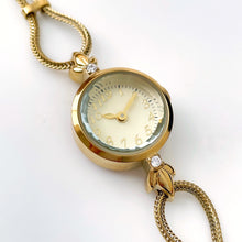 Load image into Gallery viewer, Elegant Gold-Plated Ladies&#39; Quartz Watch with Small Round Dial and Dainty Bracelet
