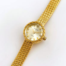 Load image into Gallery viewer, Elegant 24k Gold-Plated Finchley Ladies&#39; Quartz Watch with Small Round Dial and Faceted Glass
