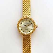 Load image into Gallery viewer, Elegant 24k Gold-Plated Finchley Ladies&#39; Quartz Watch with Small Round Dial and Faceted Glass
