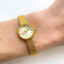 Load image into Gallery viewer, Elegant 24k Gold-Plated Finchley Ladies&#39; Quartz Watch with Small Round Dial and Faceted Glass
