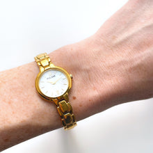 Load image into Gallery viewer, Ladies Pulsar (by Seiko) Watch with Gold-Plated Bracelet and Round Gold Dial
