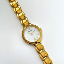 Load image into Gallery viewer, Ladies Pulsar (by Seiko) Watch with Gold-Plated Bracelet and Round Gold Dial
