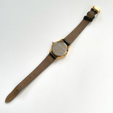 Load image into Gallery viewer, Vintage Yves Saint Laurent Gold-Plated Ladies&#39; Quartz Watch with Dark Green Leather Strap
