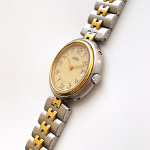 Load image into Gallery viewer, Vintage Two-Tone Hermès Profile Ladies&#39; Quartz Watch with Round Beige Dial
