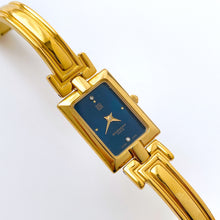 Load image into Gallery viewer, Vintage 1990s Gold-Plated Ladies&#39; Givenchy Bangle Watch with Blue Dial and Quartz Movement
