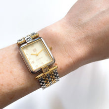 Load image into Gallery viewer, Vintage 1990s Unisex Two-Tone Givenchy ‘Life’ Quartz Watch with Rectangular Dial
