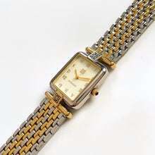 Load image into Gallery viewer, Vintage 1990s Unisex Two-Tone Givenchy ‘Life’ Quartz Watch with Rectangular Dial
