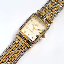 Load image into Gallery viewer, Vintage 1990s Unisex Two-Tone Givenchy ‘Life’ Quartz Watch with Rectangular Dial
