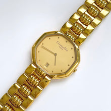 Load image into Gallery viewer, Vintage Gold-Plated Christian Dior Unisex Quartz Watch with Octagon Dial
