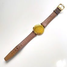 Load image into Gallery viewer, Vintage Christian Dior Gold-Plated Unisex Quartz Watch with Brown Leather Strap
