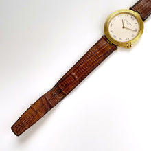 Load image into Gallery viewer, Vintage Christian Dior Gold-Plated Unisex Quartz Watch with Brown Leather Strap
