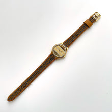 Load image into Gallery viewer, Vintage Yves Saint Laurent Gold-Plated Ladies&#39; Quartz Watch with Textured Green Leather Strap
