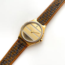 Load image into Gallery viewer, Vintage Yves Saint Laurent Gold-Plated Ladies&#39; Quartz Watch with Textured Green Leather Strap
