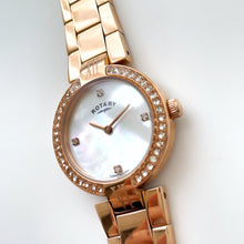 Load image into Gallery viewer, Ladies&#39; Rotary Dolphin Quartz Watch With Rose Gold-Plated Bracelet and Mother of Pearl Dial
