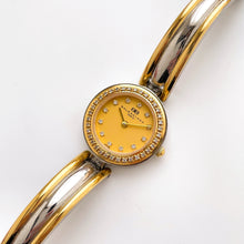 Load image into Gallery viewer, Vintage 1990s Two-Tone Ladies&#39; Balenciaga Bangle Quartz Watch with Diamond-Set Gold-Tone Dial
