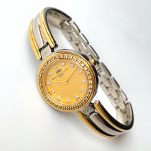 Load image into Gallery viewer, Vintage 1990s Two-Tone Ladies&#39; Balenciaga Bangle Quartz Watch with Diamond-Set Gold-Tone Dial
