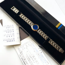 Load image into Gallery viewer, Vintage Boxed 1991 Yves Saint Laurent Ladies&#39; Quartz Watch with Two-Tone Bracelet and Blue Dial
