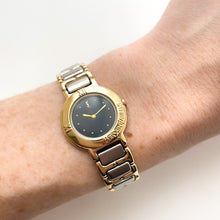 Load image into Gallery viewer, Vintage Boxed 1991 Yves Saint Laurent Ladies&#39; Quartz Watch with Two-Tone Bracelet and Black Dial
