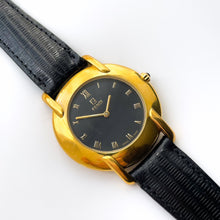 Load image into Gallery viewer, Vintage 90s Unisex Gold-Plated Fendi Quartz Watch with Black Dial
