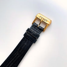 Load image into Gallery viewer, Vintage 90s Unisex Gold-Plated Fendi Quartz Watch with Black Dial
