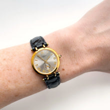 Load image into Gallery viewer, Vintage 1990s Gold-Plated Ladies&#39; Givenchy &#39;Griffe&#39; Quartz Watch with Black Leather Strap
