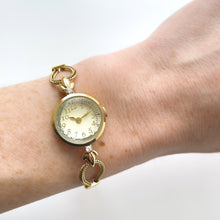 Load image into Gallery viewer, Elegant Gold-Plated Ladies&#39; Quartz Watch with Small Round Dial and Dainty Bracelet
