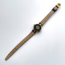 Load image into Gallery viewer, 80s Ladies&#39; Gucci Quartz Watch with Beige and Black Dial and Leather Strap - Boxed
