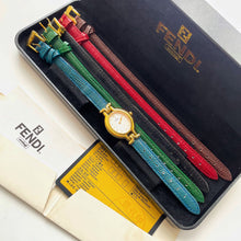 Load image into Gallery viewer, Rare Vintage 1996 Boxed Vintage Fendi Quartz Watch with 5 Interchangeable Leather Straps
