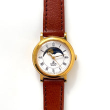 Load image into Gallery viewer, Ladies&#39; Vintage Gold-Plated Lorus Sun &amp; Moon Phase Quartz Watch
