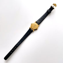 Load image into Gallery viewer, 90s Gold-Plated Ladies&#39; Gucci Quartz Watch with Black Leather Strap
