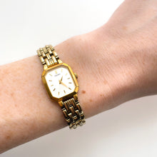 Load image into Gallery viewer, Vintage 1990s Gold-Tone Ladies&#39; Seiko Quartz Watch With Tank-Like Dial
