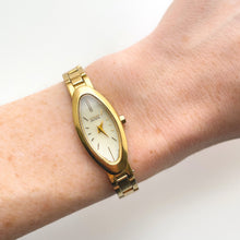 Load image into Gallery viewer, Vintage Ladies&#39; Gold-Tone Citizen Eco-Drive Solar Watch with Oval Dial
