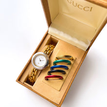 Load image into Gallery viewer, Rare Boxed 90s Gucci Quartz Watch with Interchangeable Bezels
