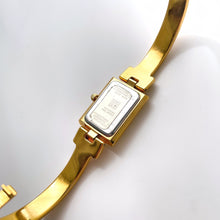 Load image into Gallery viewer, Vintage 1990s Gold-Plated Ladies&#39; Givenchy Bangle Quartz Watch with Rectangular Dial
