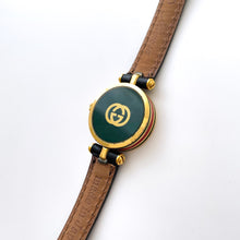 Load image into Gallery viewer, Vintage 1990 Ladies&#39; Gucci Stack Quartz Watch with Green and Beige Dial
