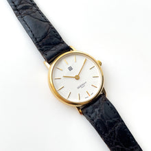 Load image into Gallery viewer, Vintage 1990s Gold-Plated Ladies&#39; Givenchy Quartz Watch with Black Leather Strap
