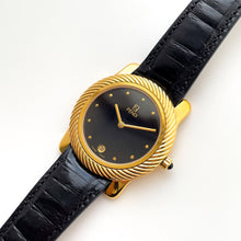 Load image into Gallery viewer, Vintage 90s Unisex Gold-Plated Fendi Quartz Watch with Black Dial
