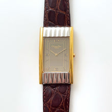 Load image into Gallery viewer, Vintage Christian Dior Two-Tone Gold &amp; Silver Quartz Watch with Brown Leather Strap
