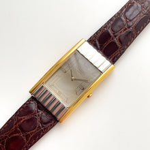 Load image into Gallery viewer, Vintage Christian Dior Two-Tone Gold &amp; Silver Quartz Watch with Brown Leather Strap
